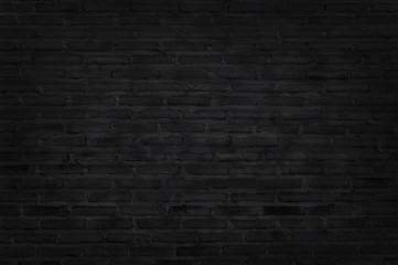 Dark black grunge brick wall texture background with old dirty and vintage style pattern.