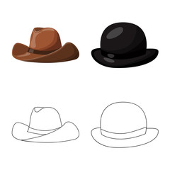Isolated object of clothing and cap symbol. Collection of clothing and beret stock vector illustration.