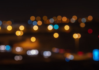 Bokeh from traffic car lights, Saudi Arabia