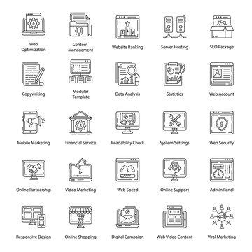 Pack Of Web line Icons 