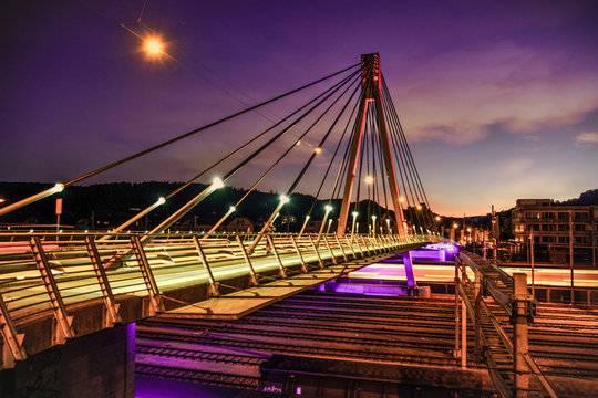 Storchenbr&uuml;cke Winterthur  bei D&auml;mmerung