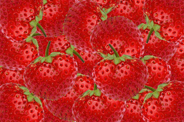 Abstraction. Background-the texture of strawberries. Strawberries closeup. Soft selective focus.