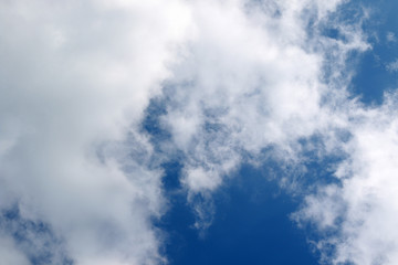 Fototapeta na wymiar fluffy cumulus clouds and blue sky