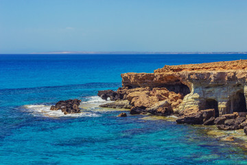 peaceful view of mediterranean sea cyprus,