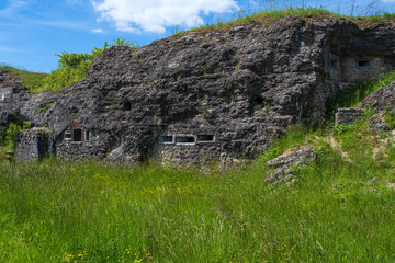 Die Bunkeranlage aus dem 1. Weltkrieg von Douaumont/Frankreich nahe Verdun