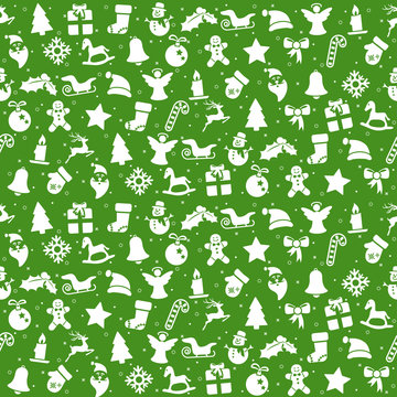 seamless christmas background consists of icons
