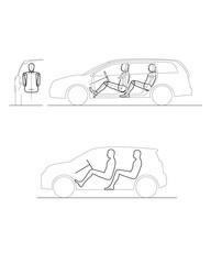45 自動車 乗員イラスト 01  テクニカルイラスト
