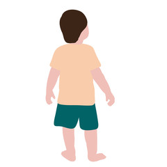 Fototapeta premium isolated, flat style child, boy