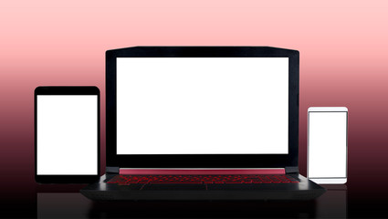 computer, tablet and smartphone blank screens