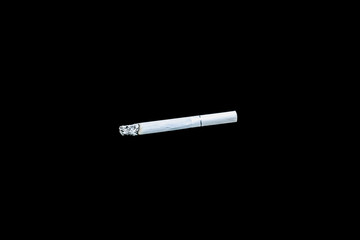 Obraz premium White cigarette isolated on white background. Harmful habit for health and pollution of the environment.