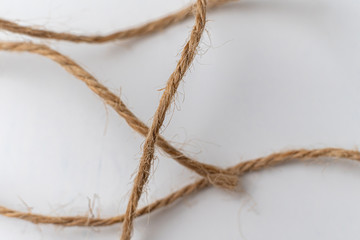 close up macro shot of a abstract simple thread isolated
