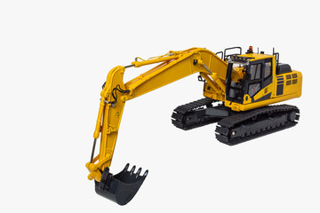 Excavator loader model with on isolated  white background