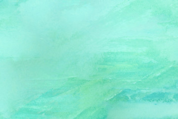 neo mint - trend color 2020 - watercolors on textured paper surface