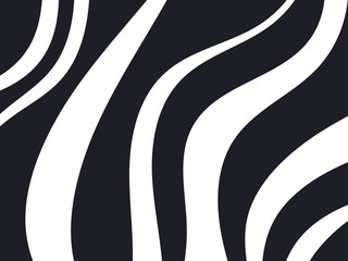 Zebra pattern. Black stripes on a white background. The skin of the animal. Vector illustration