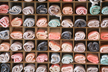 photos of towels in many colors