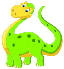 Cute dinosaur cartoon isolated on white background