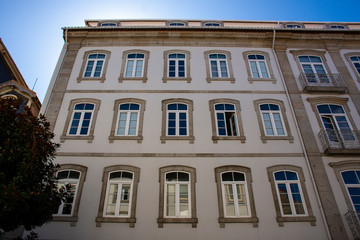 Fototapeta na wymiar Apartment Architecture With Windows In Braga, Portugal