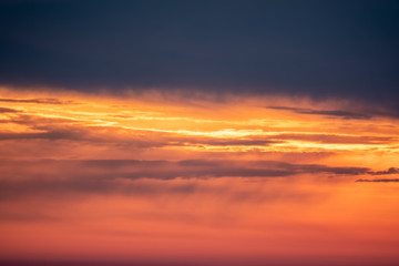 Beautiful red and orange sunset over the sea.