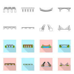Vector illustration of connection and design symbol. Set of connection and side vector icon for stock.