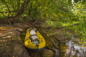 kayaks on the river