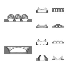 Isolated object of design and construct logo. Set of design and bridge stock symbol for web.