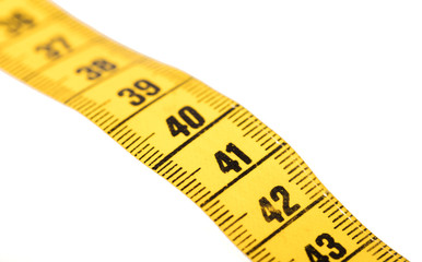 Measuring tape, selective focus on 41