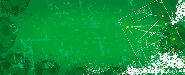 Soccer / Football design template with soccer balls, grungy mock up with free copy space, vector © Thomas Bethge