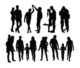 Happy Family Silhouettes, art vector design