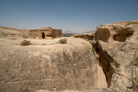 Takht-e Rostam ancient buddhist stupa-monastery in Samangan, Afghanistan in August 2019