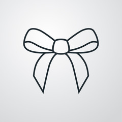 Icono plano lineal lazo en fondo gris