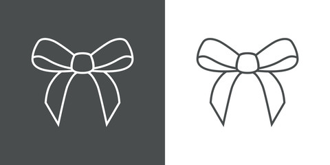 Icono plano lineal lazo en gris y blanco © teracreonte