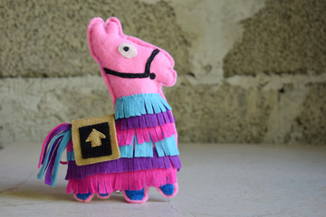 Pink lama. Toy from felt with your own hands. DIY concept for children. Handmade crafts. Step 6. Finished toy. © Oksana_S