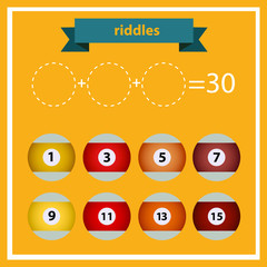 Counting games for kids and adults. Educational math game. Result. Crossword for social networks. Rebus. Riddle for the mind. Riddle with numbers. Vector