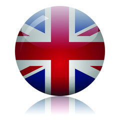 UK flag glass icon vector illustration