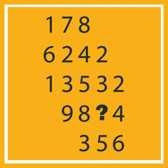 Counting games for kids and adults. Educational math game. Result. Crossword for social networks. Rebus. Riddle for the mind. Riddle with numbers. Vector