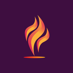 Fire Flame Logo design vector template drop silhouette. Creative Droplet Burn Elegant Bonfire Logotype Fire Logo concept icon