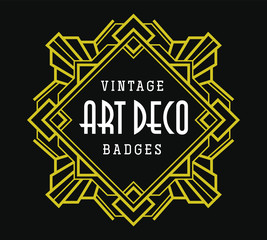 Art Deco Monogram Decorative Vintage Logo Badge Beautiful Ornament