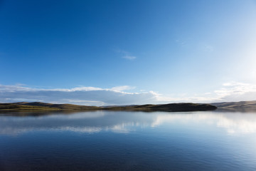 Fototapeta na wymiar plateau lake and reflection