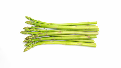 Green asparagus on a white background.