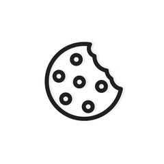 bitten cookie icon -vector illustration