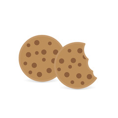 bitten chocolate cookies icon- vector illustration