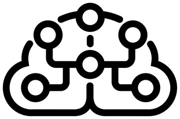 AI , artificial intelligence, deep learning / vector flat icon