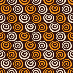 Abstract seamless pattern of hand drawn circles, targets.