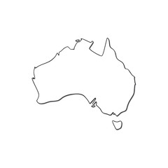 Map of Australia vector icon isolated on white background