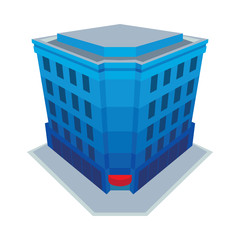 Fototapeta premium Building isometric illustration. Building vector icon. 