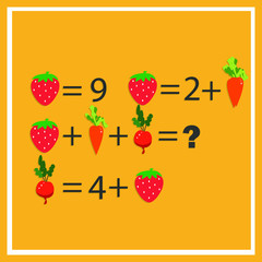 Counting games for kids and adults. Educational math game. Result. Crossword for social networks. Rebus. Riddle for the mind. Riddle with numbers. Vector