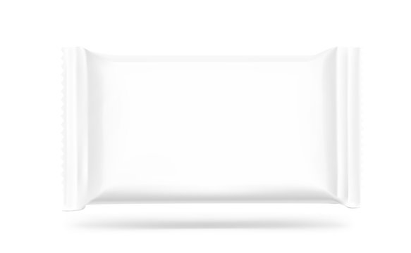 Blank flow pack isolated on white background. Realistick vector illustration. Template ready for your desing. It can be use for presentation packaging, promo, adv and etc.