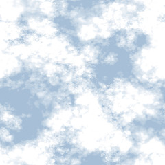 White clouds and blue sky seamless stock illustration.