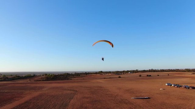 Paramotoring extreme sports flying and glide at the sky
