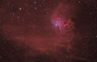 Fototapeta na wymiar Burning hydrogen in famous Burning Star Nebula